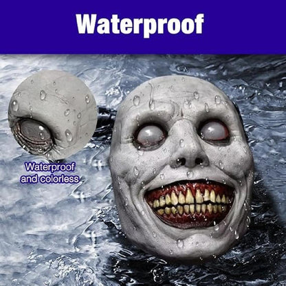 Creepy White-Eyed Demon Mask for Halloween, Safe Non-Toxic Material, Fits Most Adults