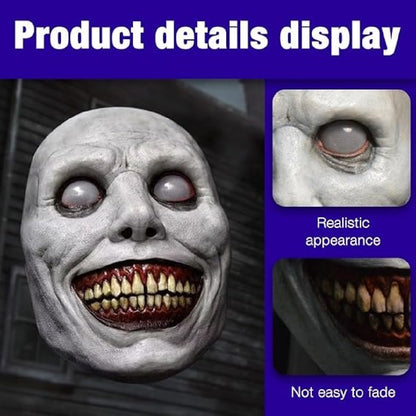 Creepy White-Eyed Demon Mask for Halloween, Safe Non-Toxic Material, Fits Most Adults