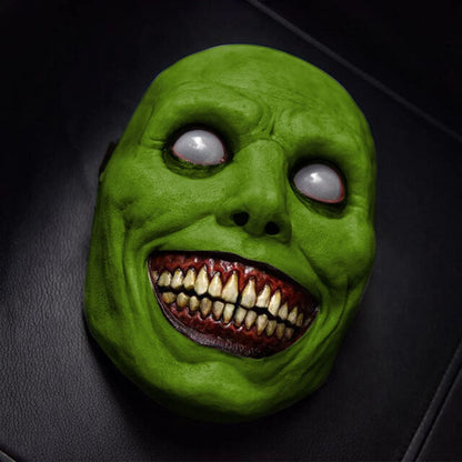 Creepy White-Eyed Demon Mask for Halloween, Safe Non-Toxic Material, Fits Most Adults