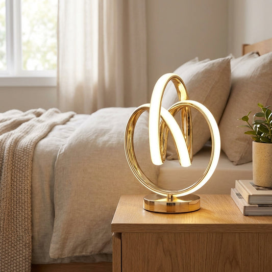 Elegant Round Side Table Lamp - Pexav