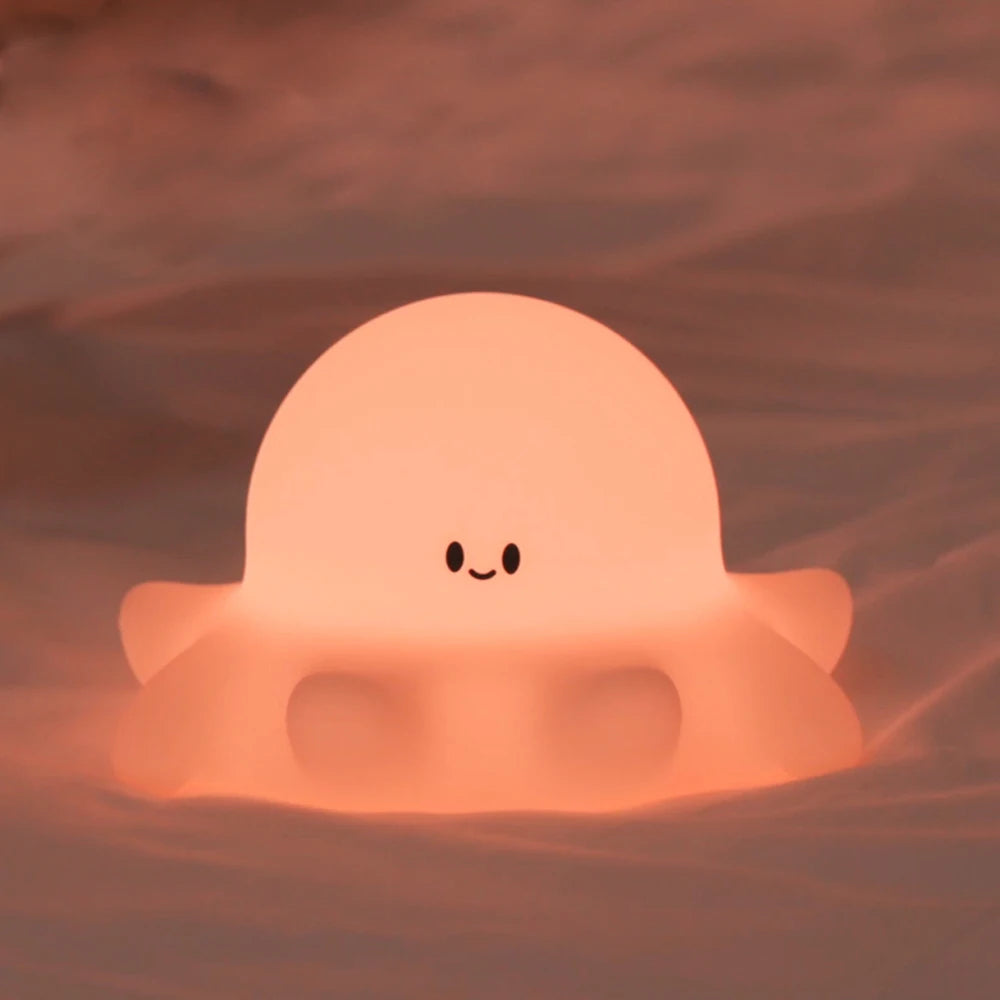 Cute Silicone LED Night Light for Kids with Touch Sensor – Portable Nursery Night Lamp 12
