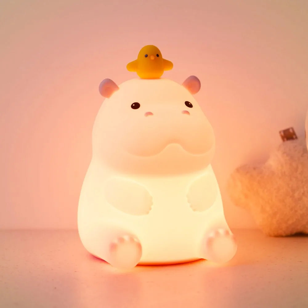 Cute Silicone LED Night Light for Kids with Touch Sensor – Portable Nursery Night Lamp 13