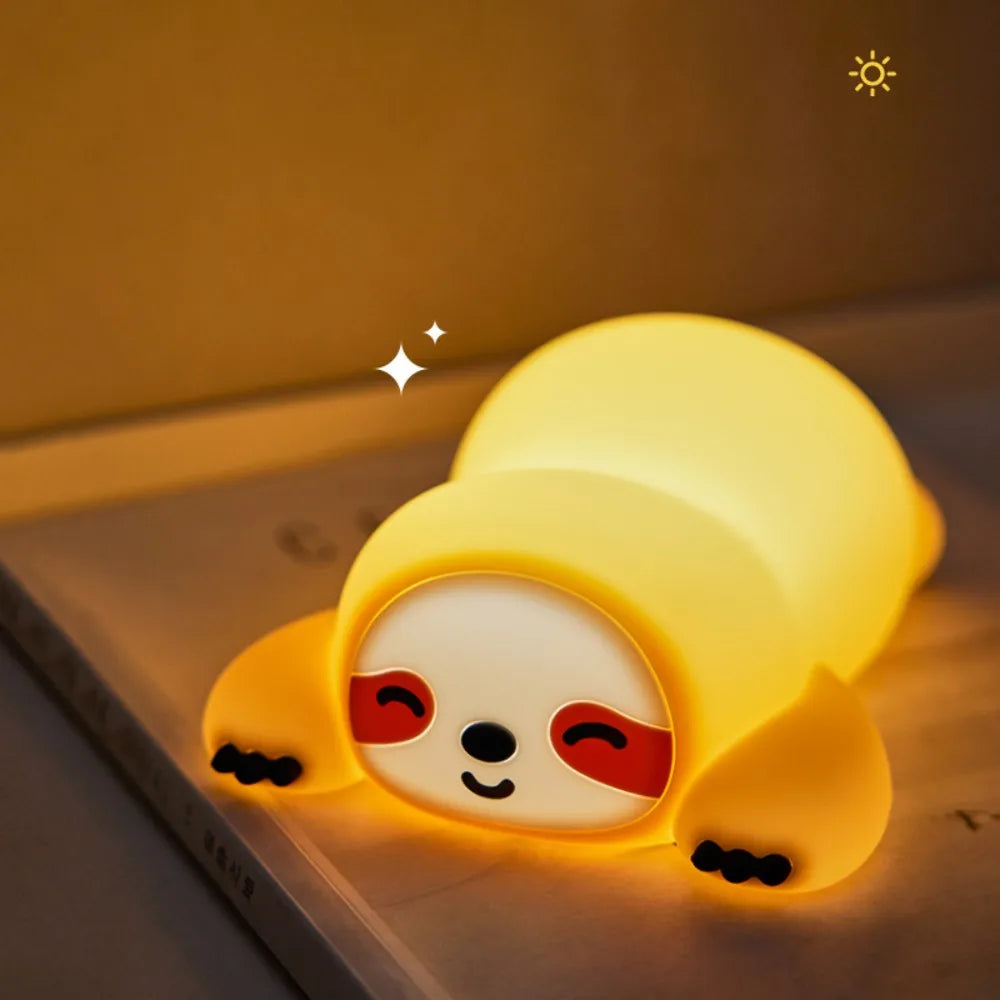 Cute Silicone LED Night Light for Kids with Touch Sensor – Portable Nursery Night Lamp 9