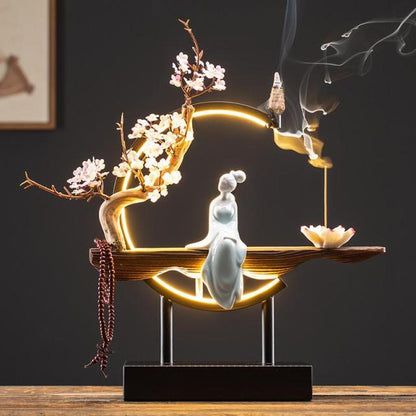 Unique Ceramic Waterfall Incense Holder