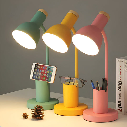 Contemporary Desk Lamp with Built-in Pen Holder - Pexav