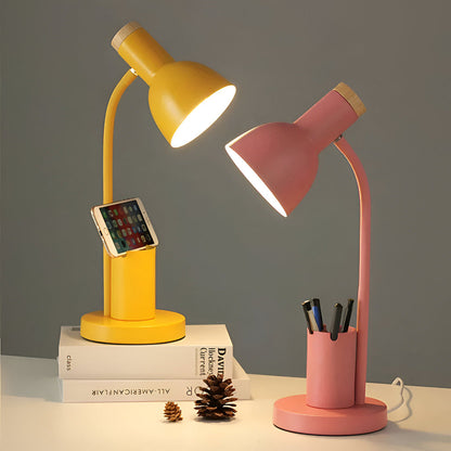 Contemporary Desk Lamp with Built-in Pen Holder