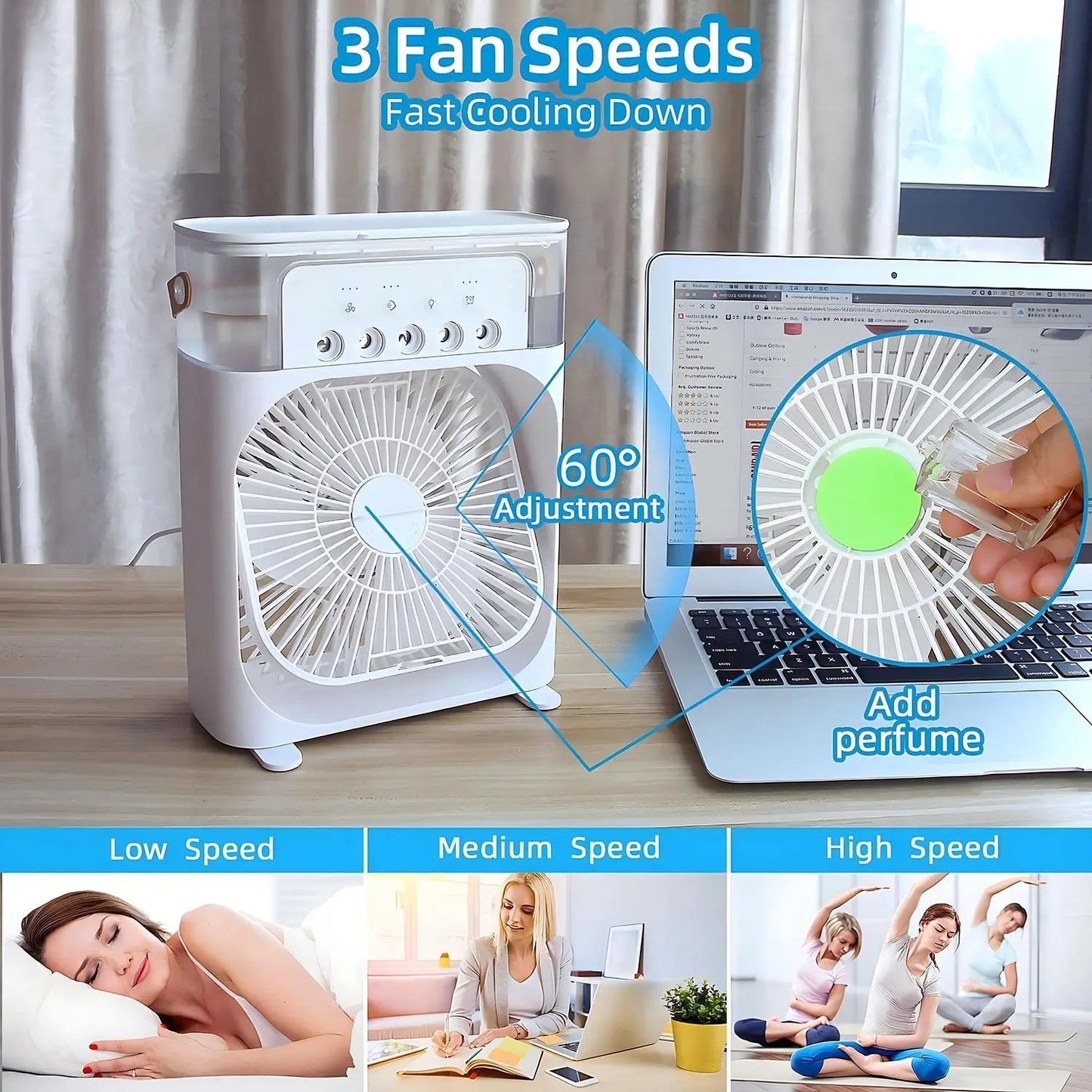 Compact 3-In-1 Air Cooler And Purifier Fan