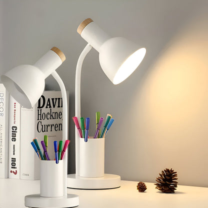 Contemporary Desk Lamp with Built-in Pen Holder