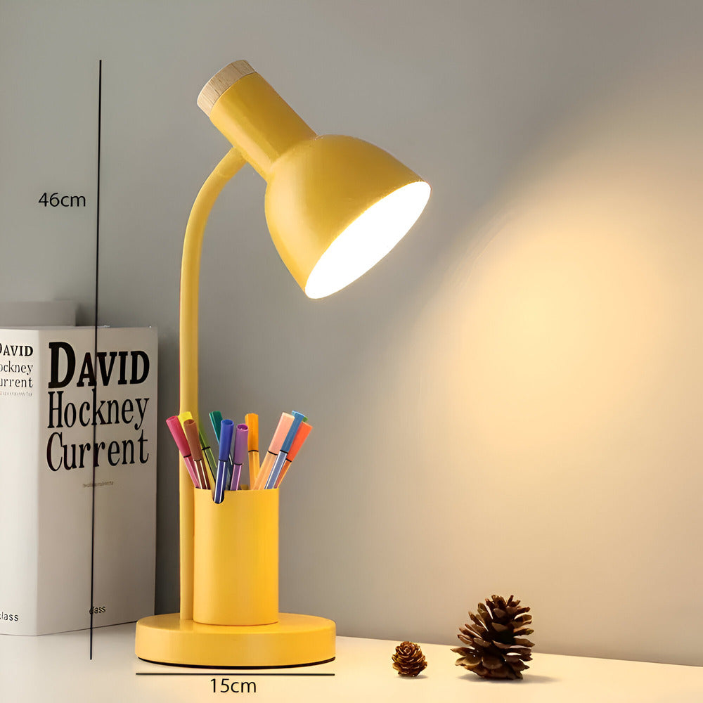 Contemporary Desk Lamp with Built-in Pen Holder
