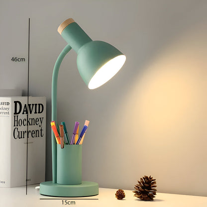 Contemporary Desk Lamp with Built-in Pen Holder