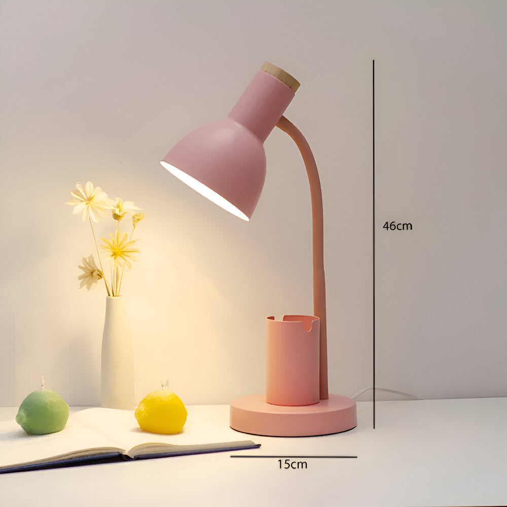 Contemporary Desk Lamp with Built-in Pen Holder