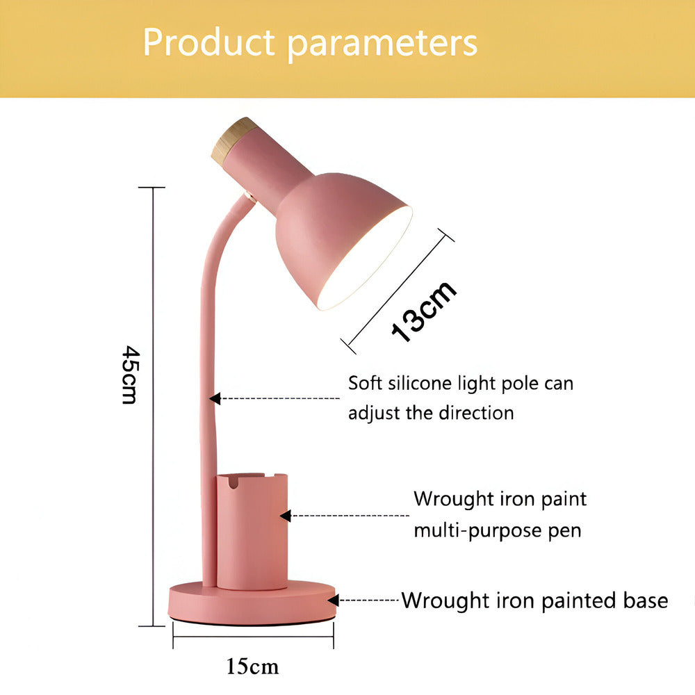 Contemporary Desk Lamp with Built-in Pen Holder