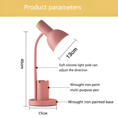 Contemporary Desk Lamp with Built-in Pen Holder