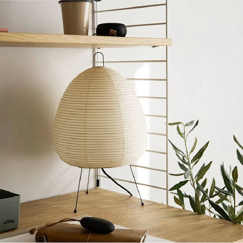 Asian Style Rice Paper Table Light Warm Glow