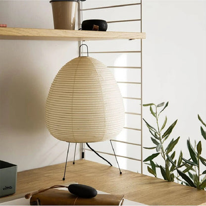 Asian Style Rice Paper Table Light Warm Glow