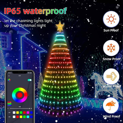 DIY Custom APP Control Smart Christmas Tree Lights – Waterproof LED Decorations with Easy Remote & Smart Control