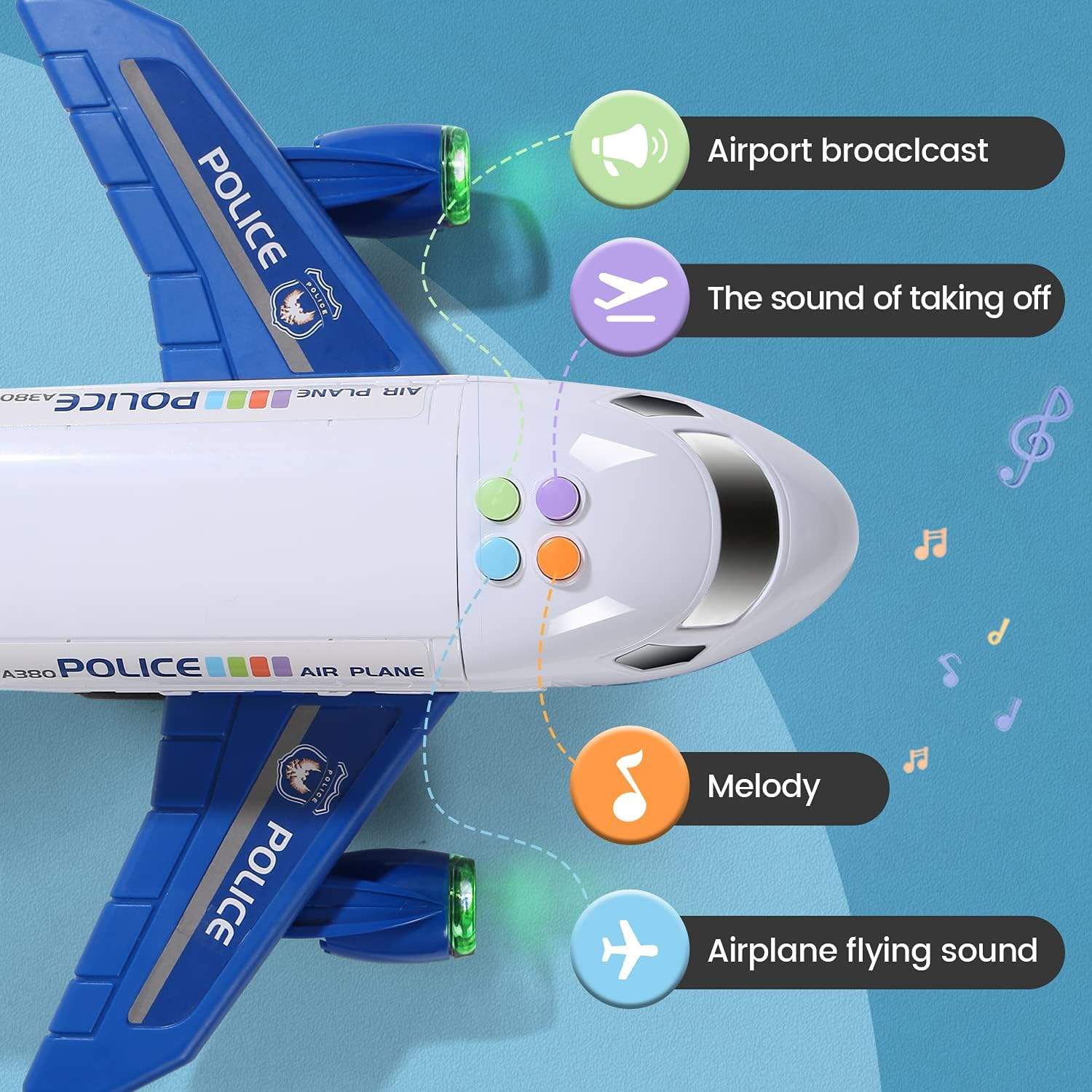 DIY Large Airplane Track Toy with Interactive Sound, Lights, Slide & 360° Crane, Safe for Kids 3+