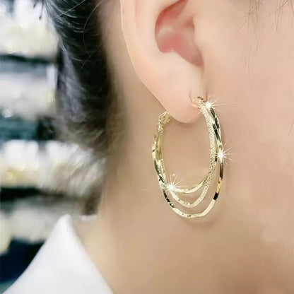 Stylish Round Hoop Earrings with Sensitive Skin Design