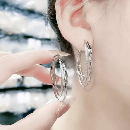 Stylish Round Hoop Earrings with Sensitive Skin Design