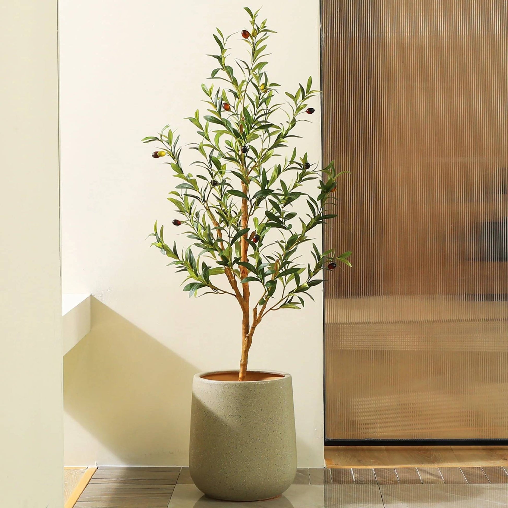 Artificial Green Olive Plant - Pexav