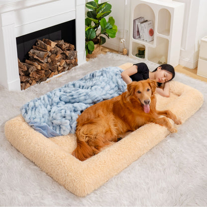 Extra Large Plush Pet Oval Bed for Humans Dogs