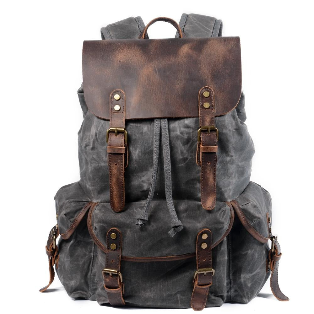Tough Water-Resistant Leather Backpack