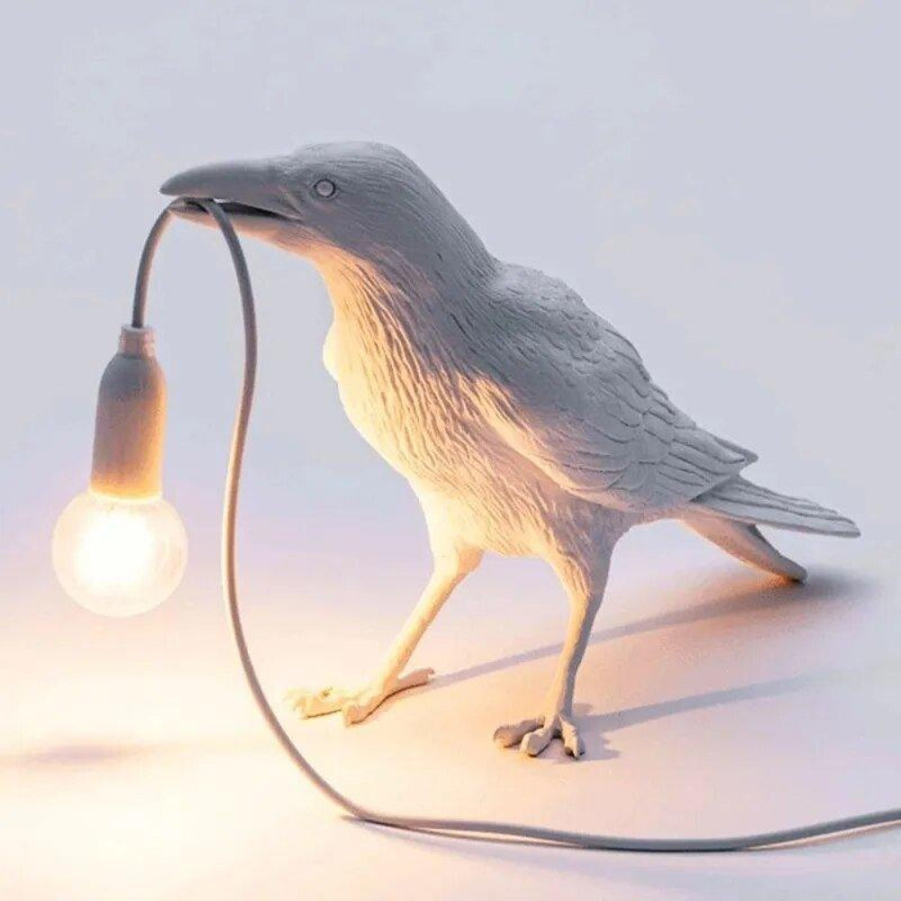 Decorative Table Lamp with Unique Crow Design – Warm LED Light for Gothic Home Decor 3