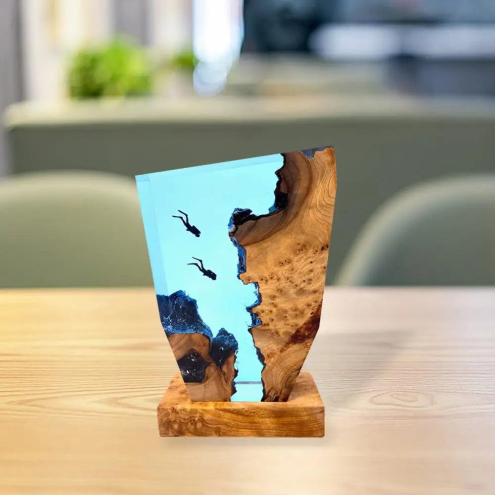 Coastal Style Wooden Table Lamp with USB Light - Pexav