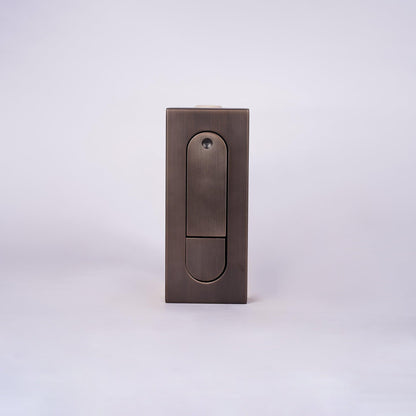 Bronze door handle on a white background