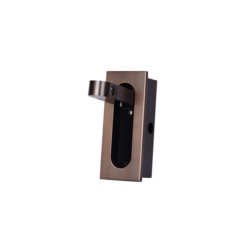 Bronze door handle on a white background