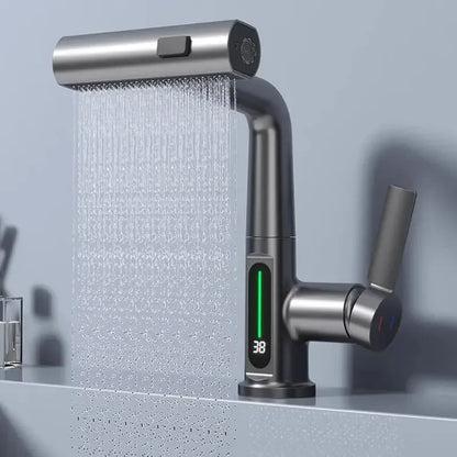 Modern Stainless Steel Kitchen Faucet with Touch Display - Pexav