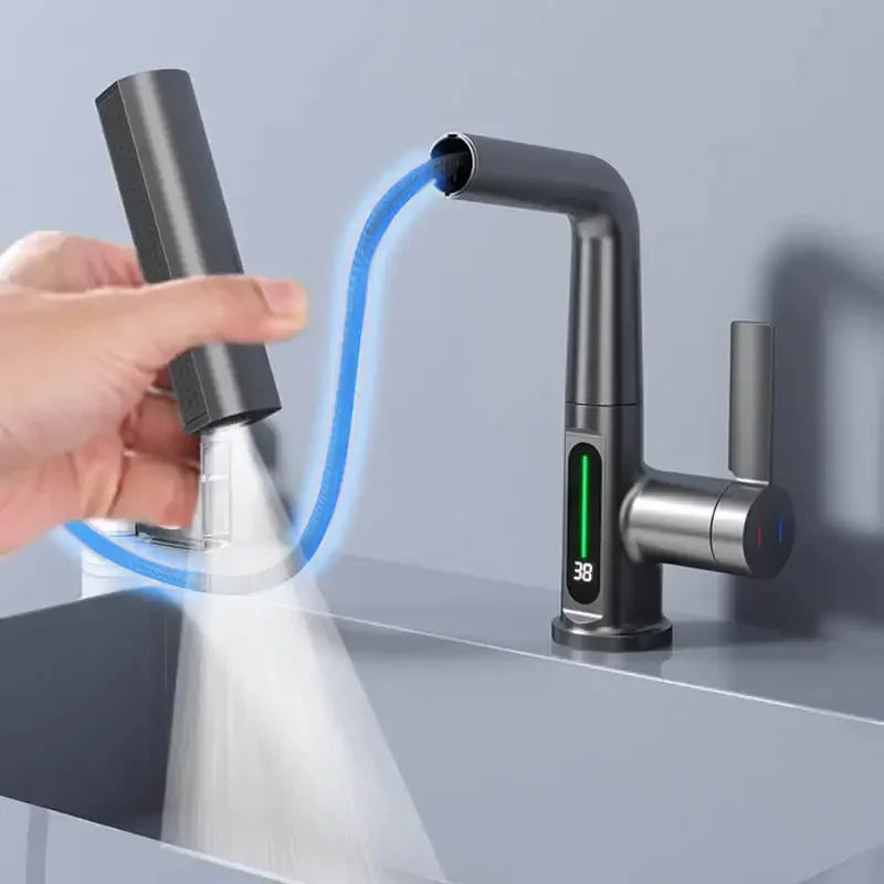 Digital Kitchen Mixer Tap with Temperature Display and Multi-Spray Modes – Stainless Steel Kitchen Faucet 3