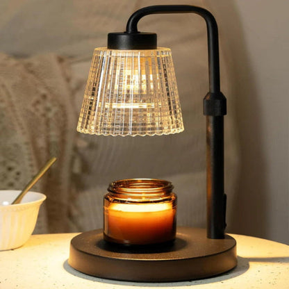 Adjustable Height Candle Light with Timer and Glass Shade - Pexav