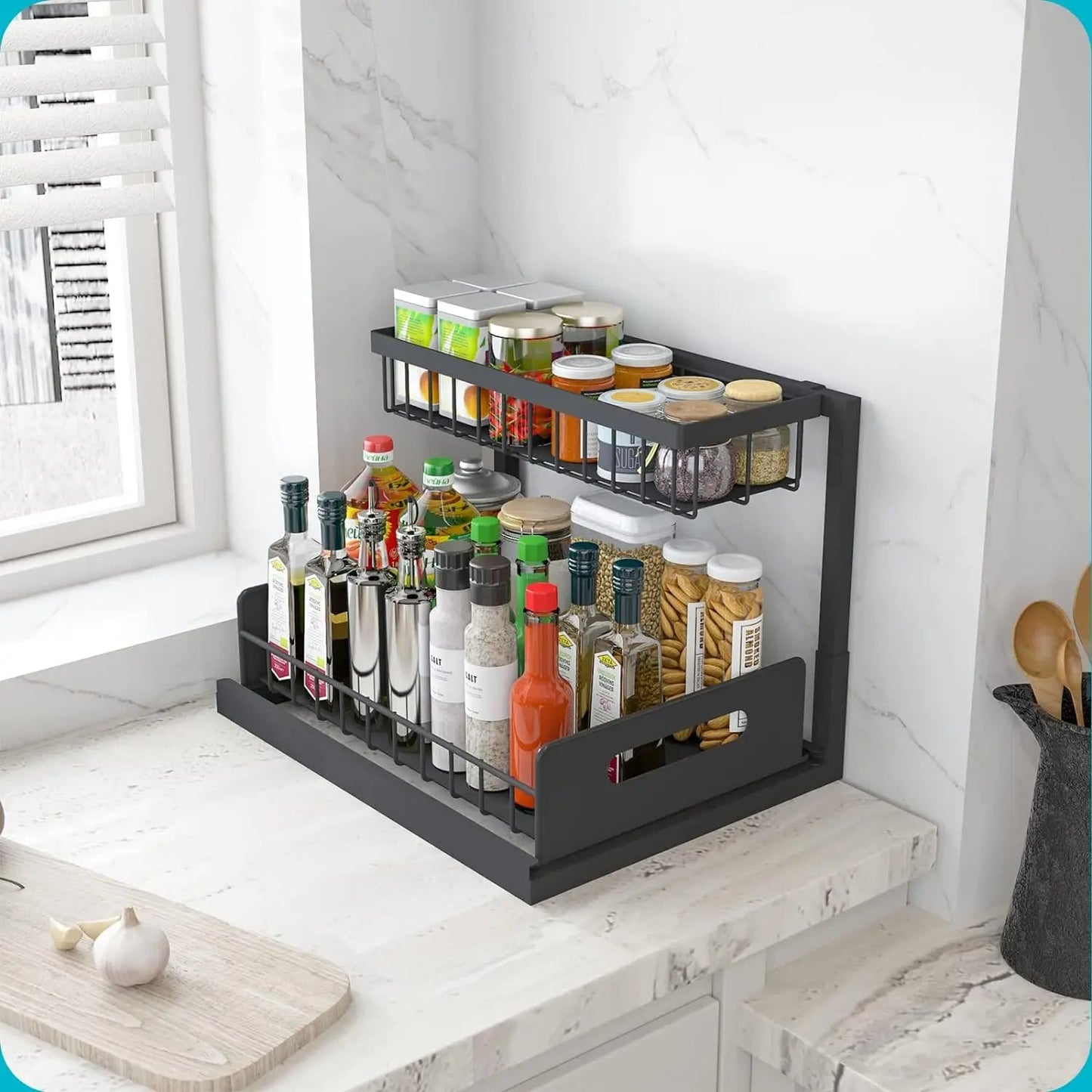 Double Layer Roll Out Kitchen Sink Storage