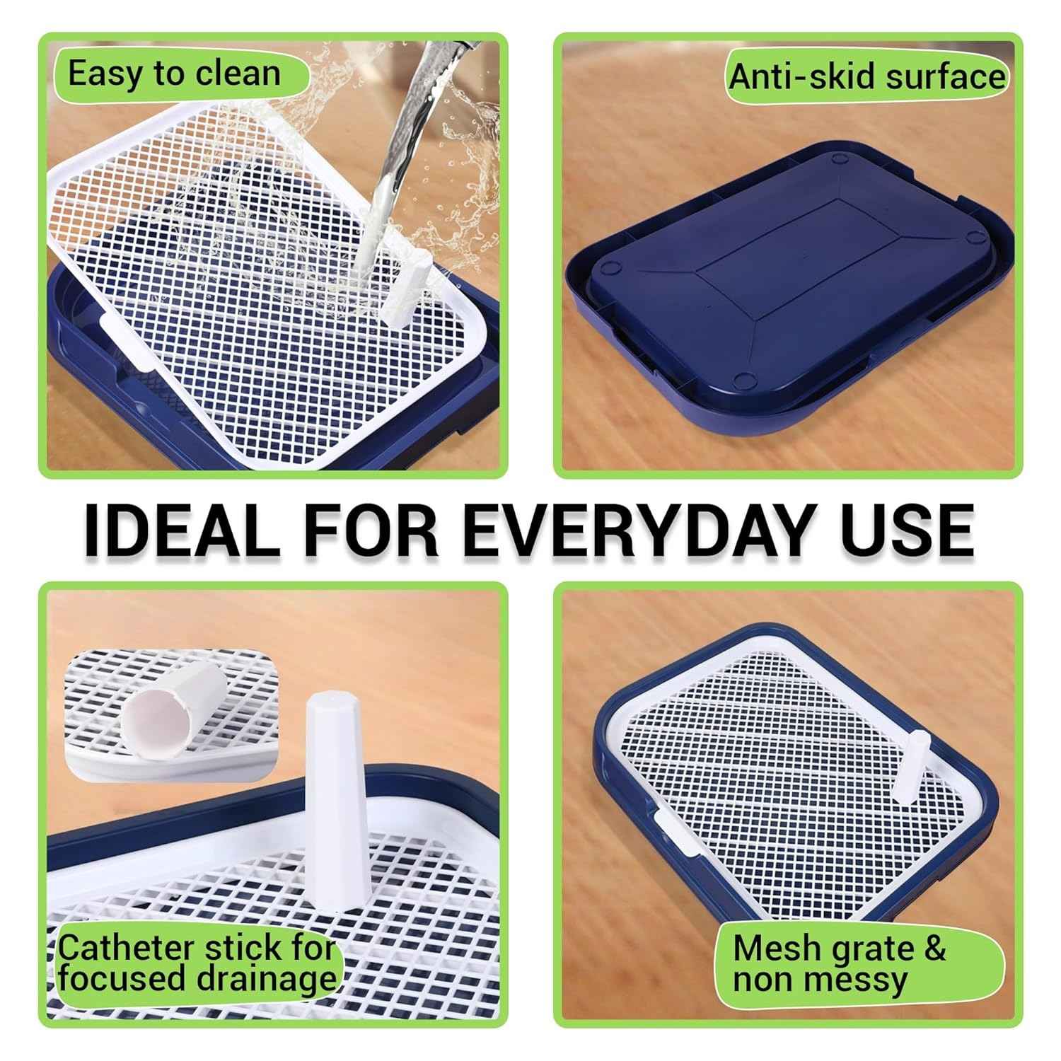 Dog Potty Training Toilet – Plastic Pee Pad Holder with Removable Net, Anti-Splash Guard & Easy Clean Tray