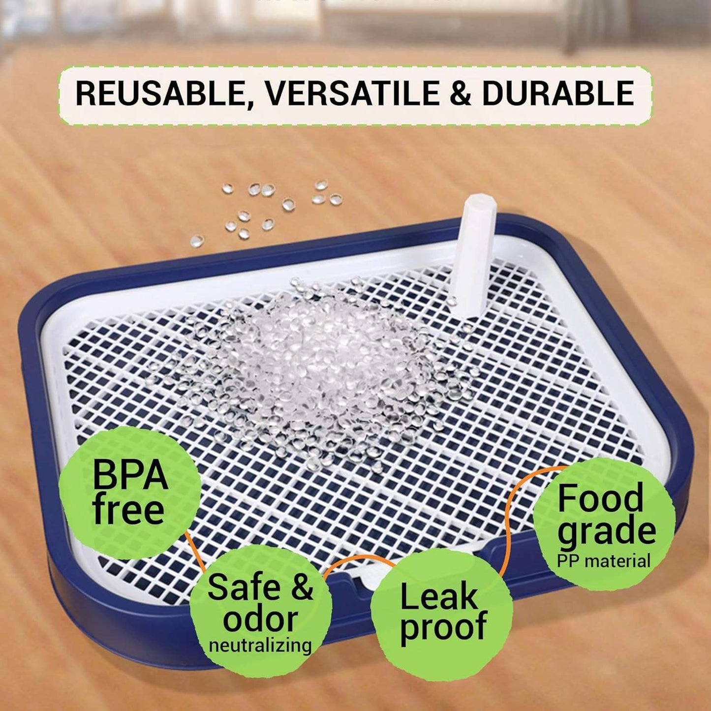 Dog Potty Training Toilet – Plastic Pee Pad Holder with Removable Net, Anti-Splash Guard & Easy Clean Tray