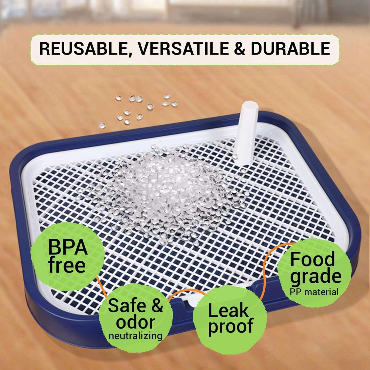 Dog Potty Training Toilet – Plastic Pee Pad Holder with Removable Net, Anti-Splash Guard & Easy Clean Tray
