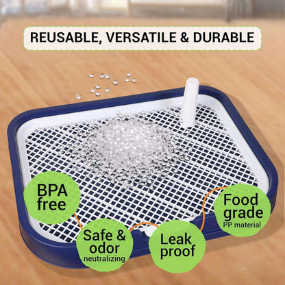 Dog Potty Training Toilet – Plastic Pee Pad Holder with Removable Net, Anti-Splash Guard & Easy Clean Tray