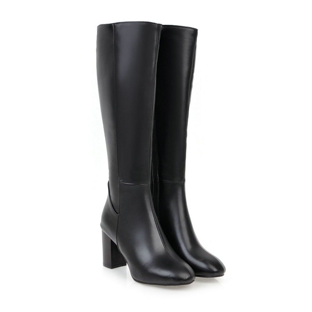 Stylish Vegan Leather Zip Ankle Boots