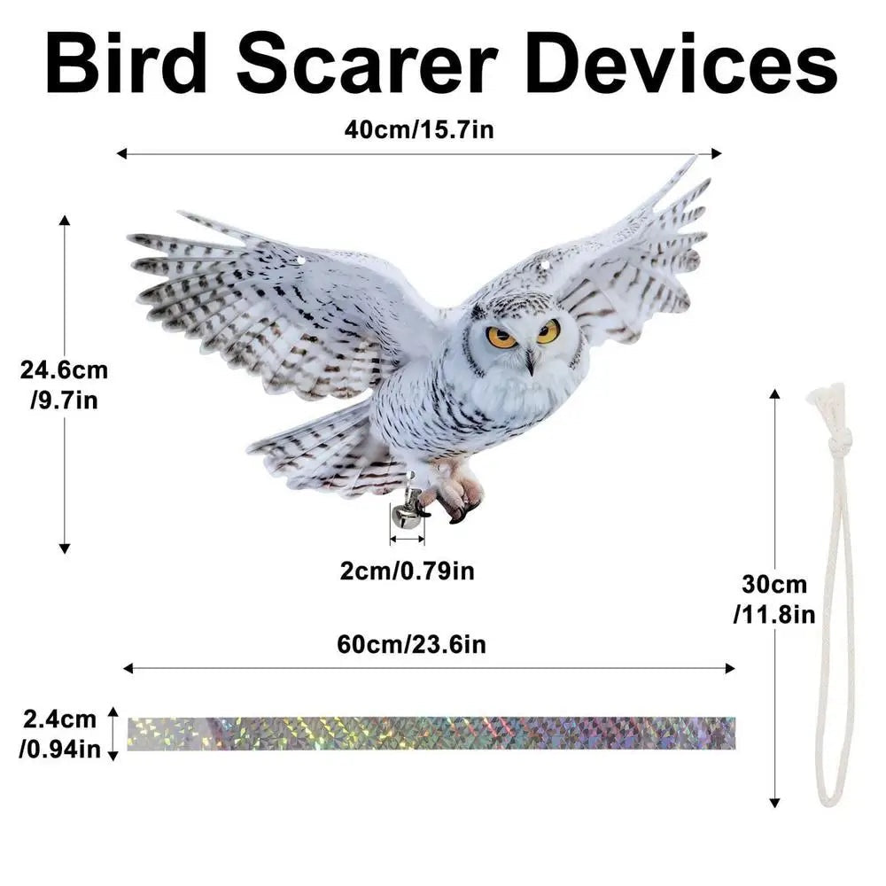 Ultra Sonic Bird Repellent with Reflective Scare Tape