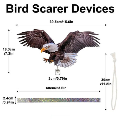 Ultra Sonic Bird Repellent with Reflective Scare Tape