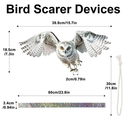 Ultra Sonic Bird Repellent with Reflective Scare Tape