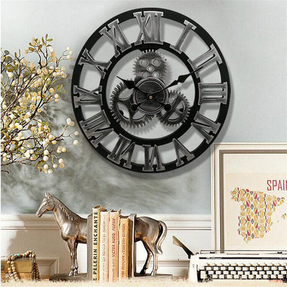 Rustic Mechanical Wall Clock - Pexav