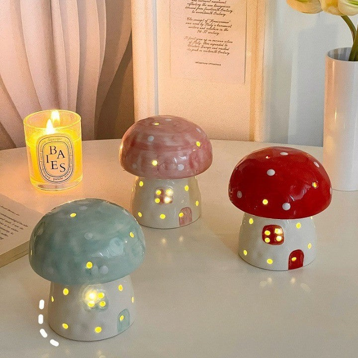Whimsical Fungi Ceramic Table Lamp - Pexav