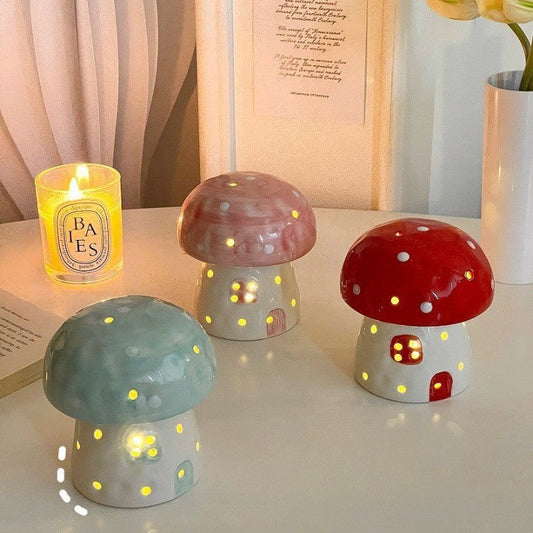 Whimsical Fungi Ceramic Table Lamp - Pexav