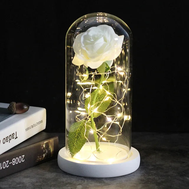 Beautiful LED Floral Glass Table Lamp