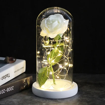 Beautiful LED Floral Glass Table Lamp