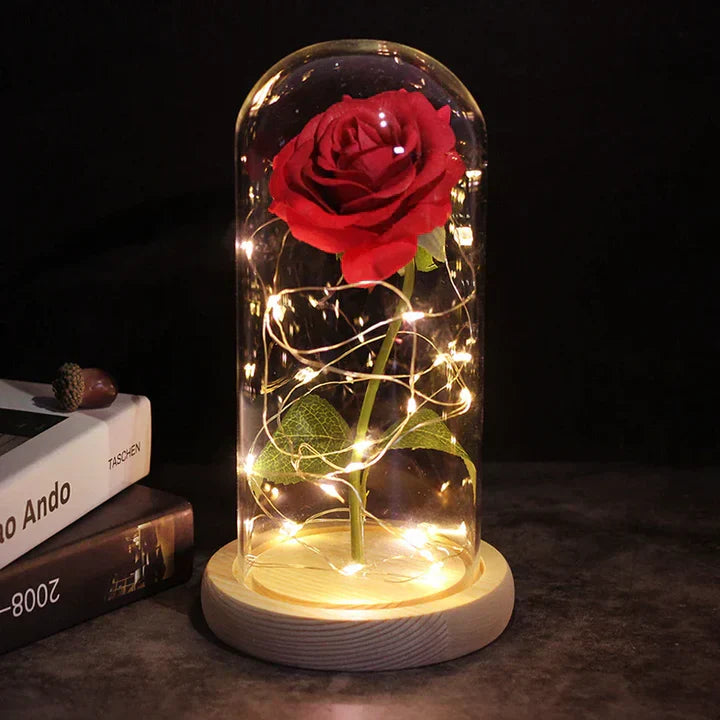 Beautiful LED Floral Glass Table Lamp
