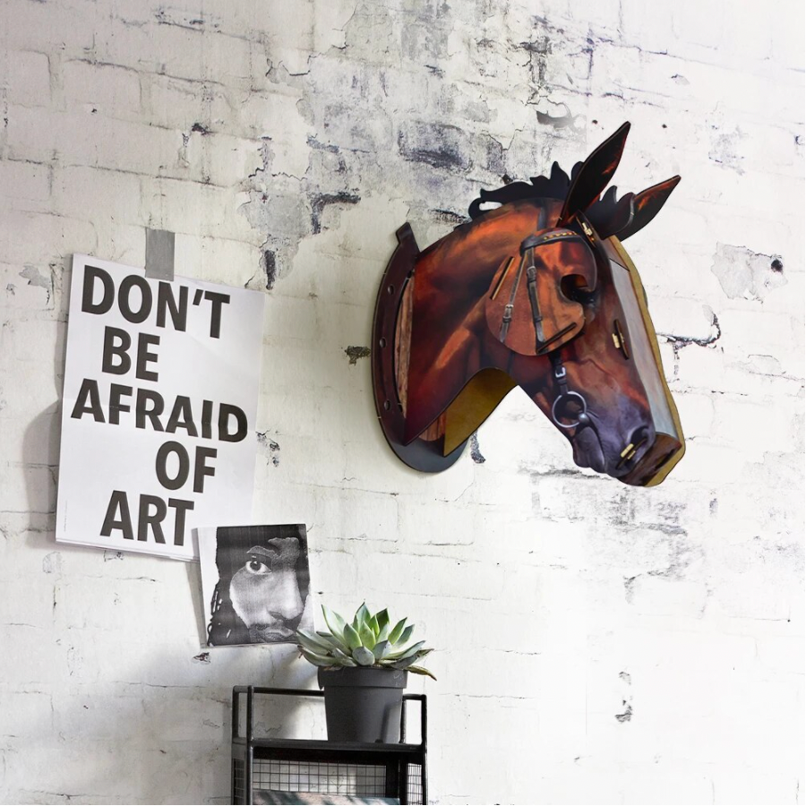Unique Wooden Horse Wall Art Decoration - Pexav