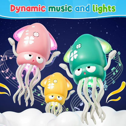 Electric Dancing Octopus Toy with Lights and Sounds, Obstacle Avoidance, Safe for Ages 3+